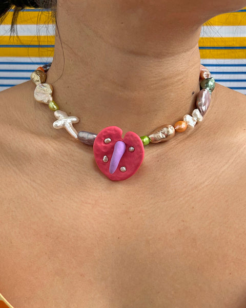 Anthurium Necklace in Lila