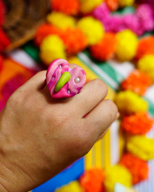 Anthurium Ring in Rosas Swirl